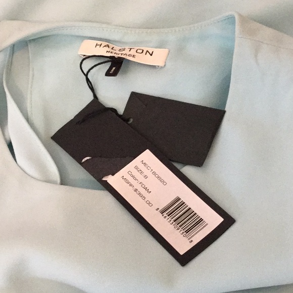 Halston sleeveless CREPE GOWN WITH BACK DRAPE - Picture 8 of 8